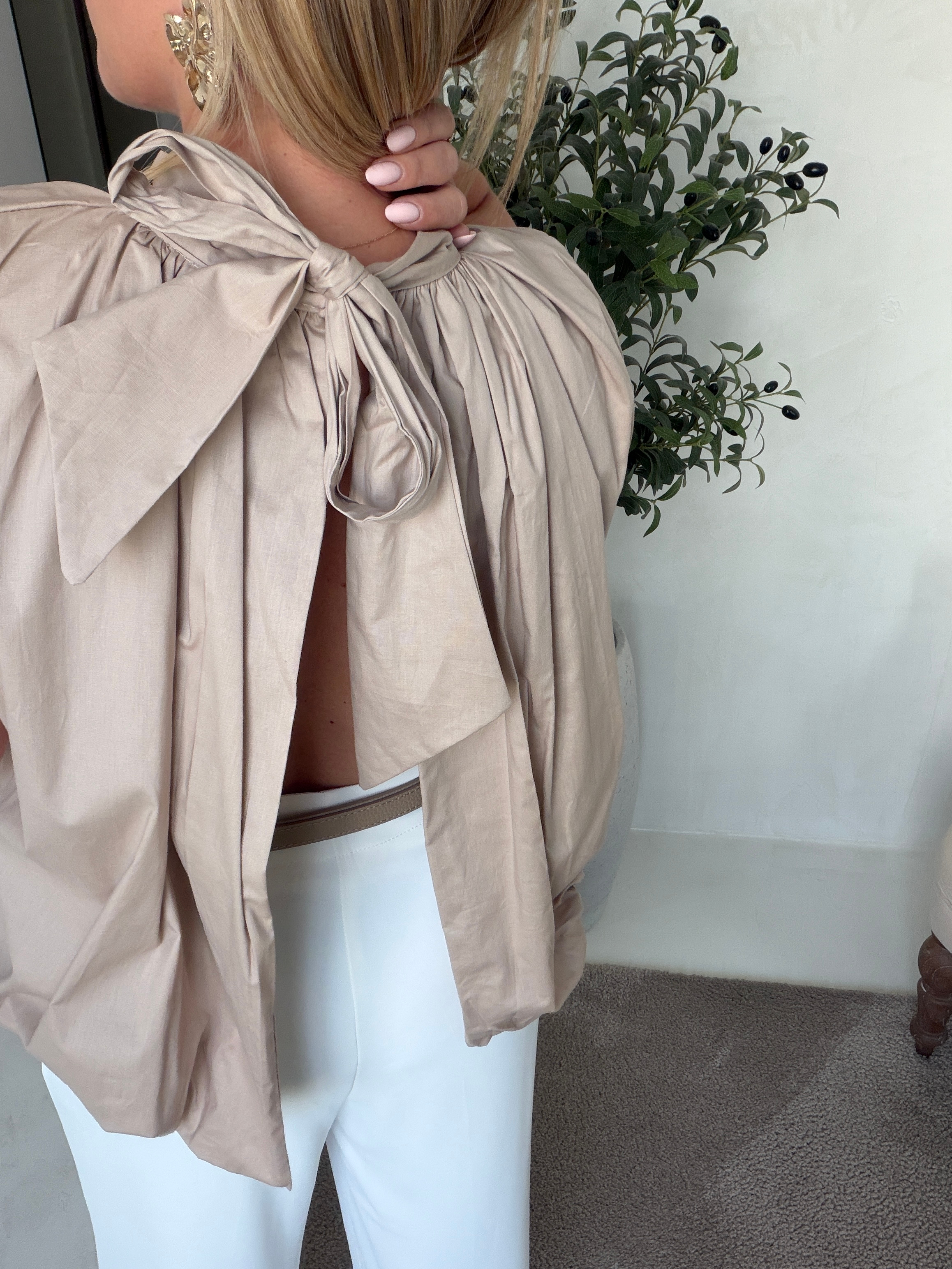 Blouse dos nu beige — vue 2