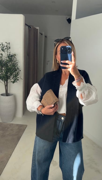 Veste sans manches bleu marine — vue alternative