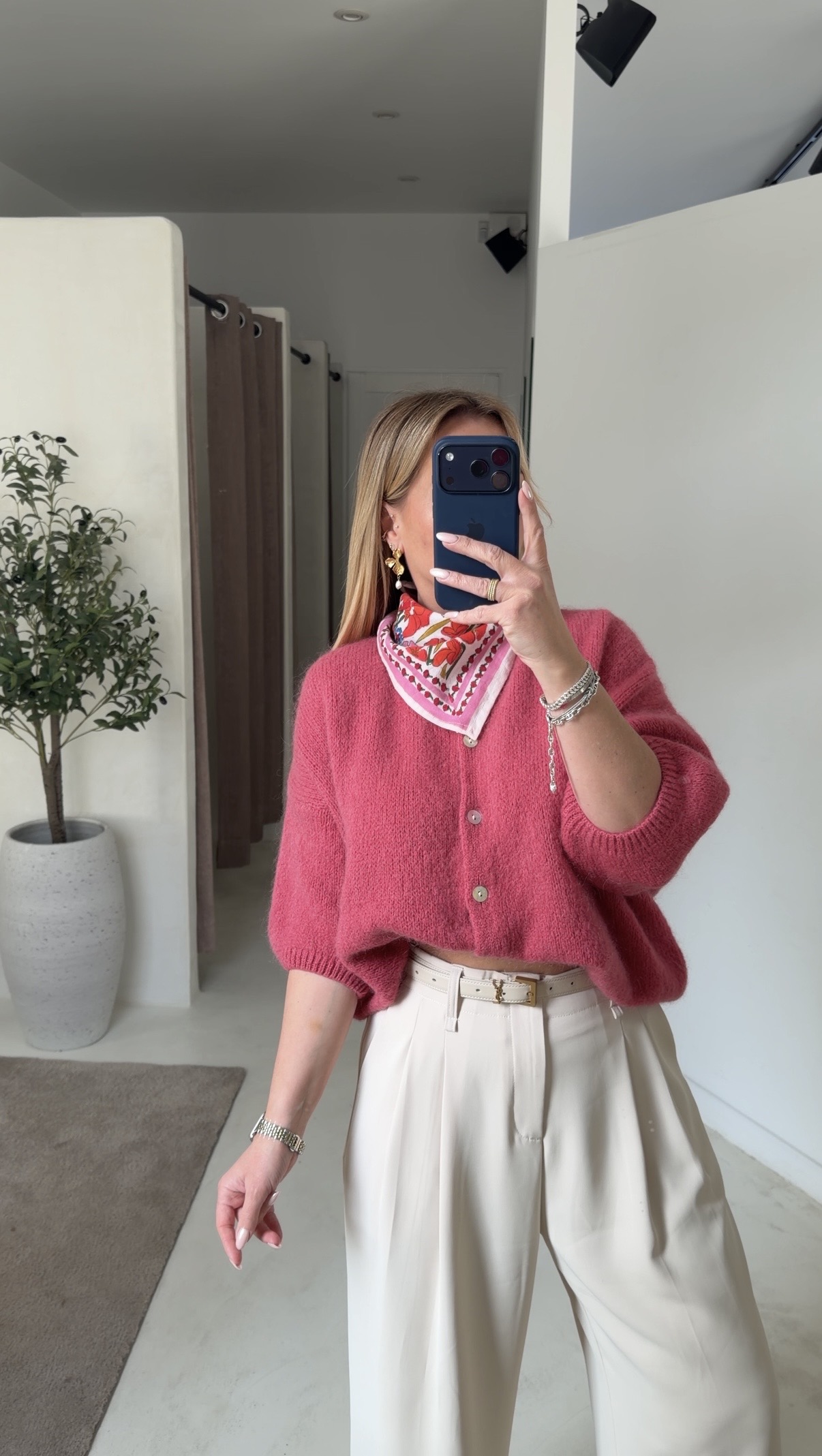 Gilet manches courtes vieux rose — vue alternative