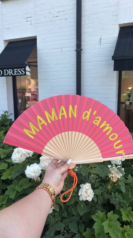 Éventail maman d’amour corail
