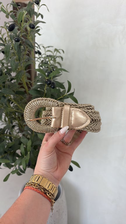 Ceinture épaisse tressée dorée