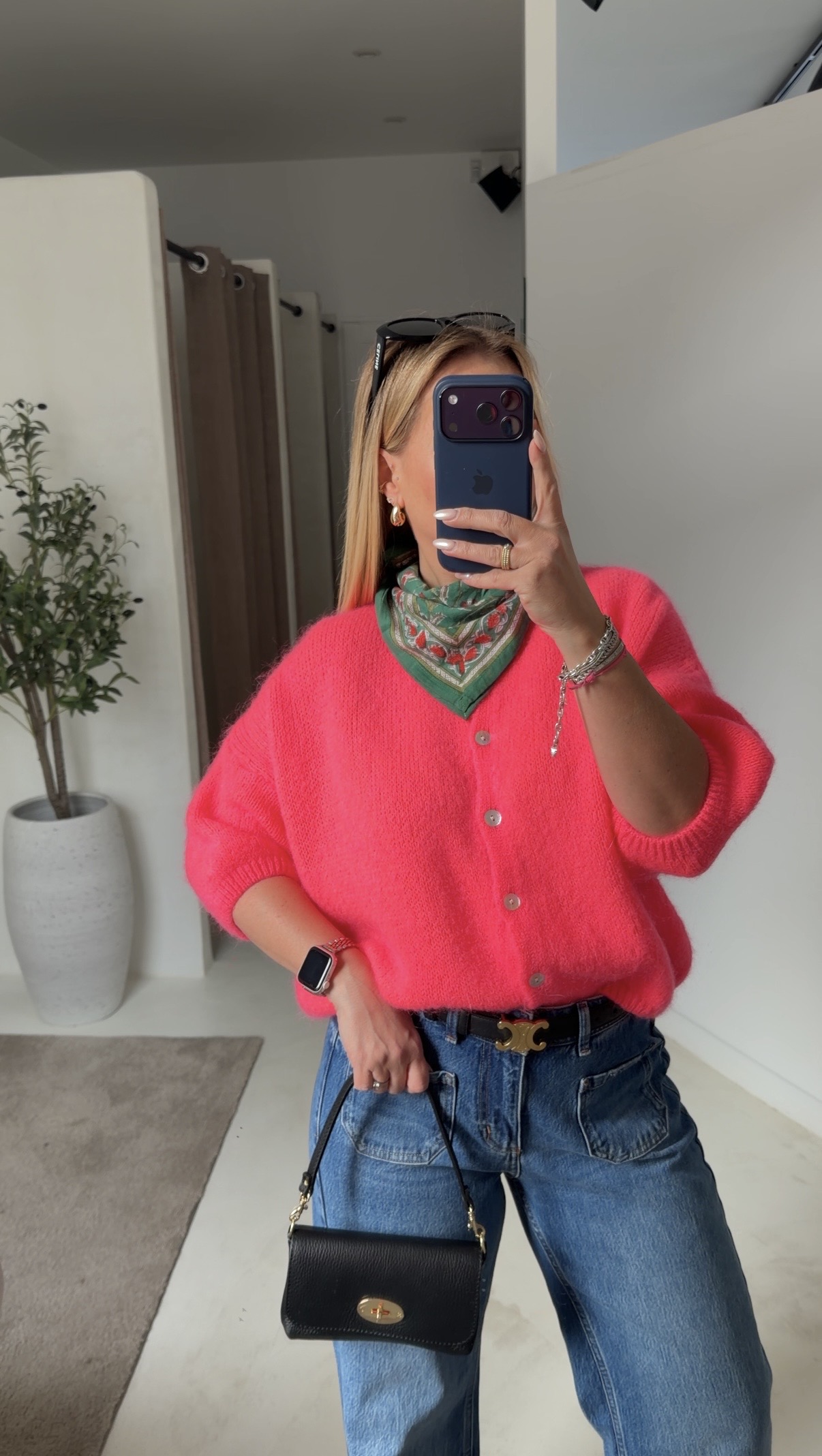 Gilet manches courtes fuchsia fluo — vue alternative