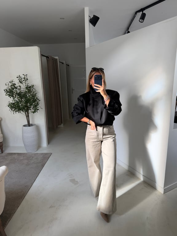 Veste effet satiné col montant