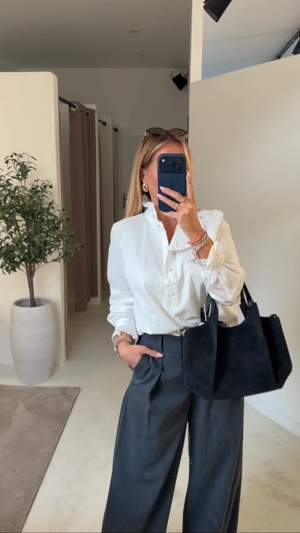 Petit sac cabas en daim noir
