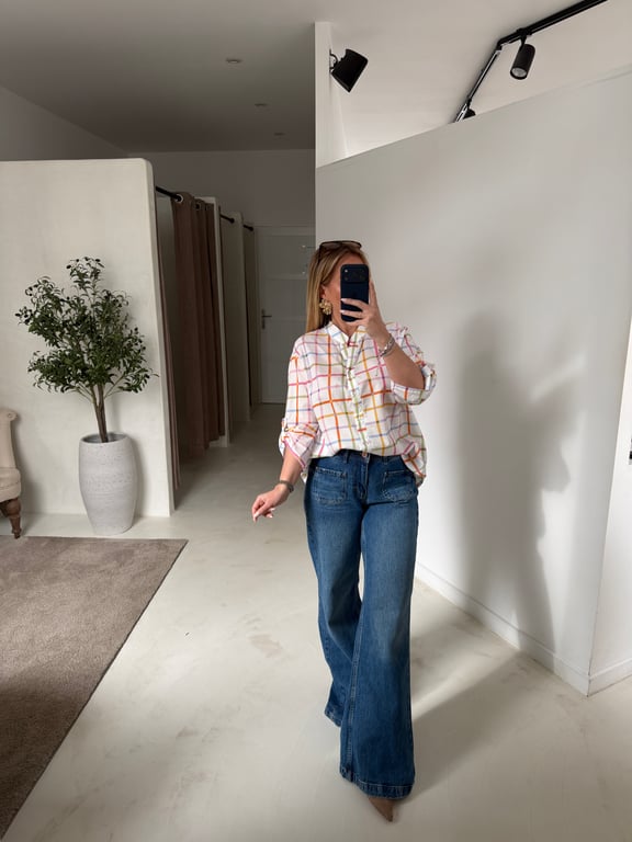 Blouse à carreaux colorés - Blouses & Chemisiers | Sodress