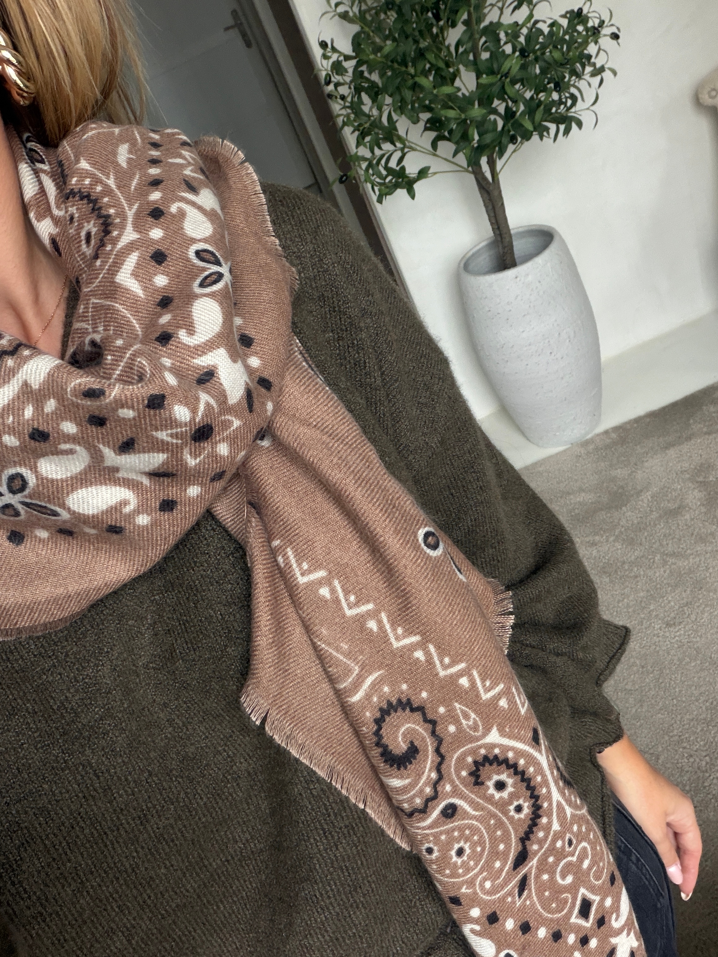 Foulard bandana camel clair — vue 2