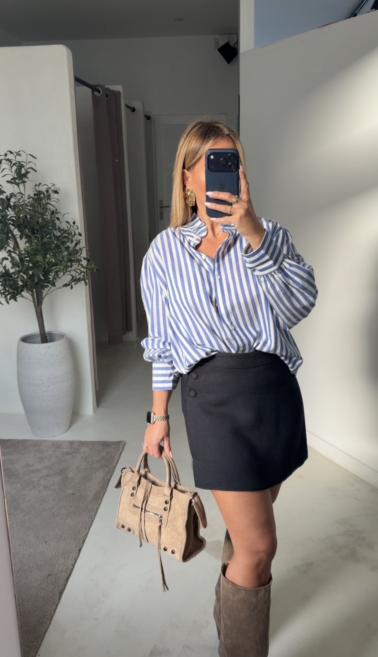 Jupe short bleu marine — vue 2