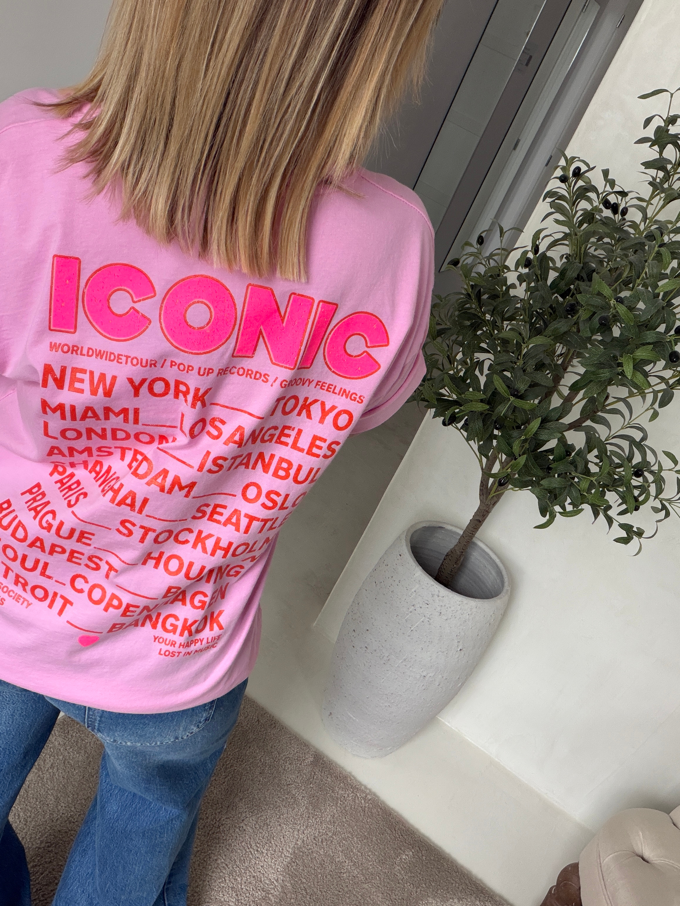 T-shirt bleu rose « iconic » — vue 2