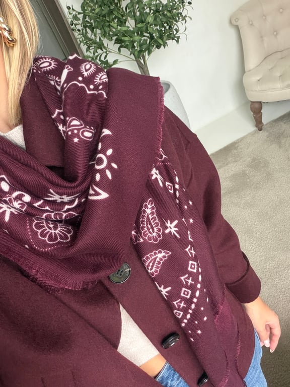 Foulard bandana bordeaux