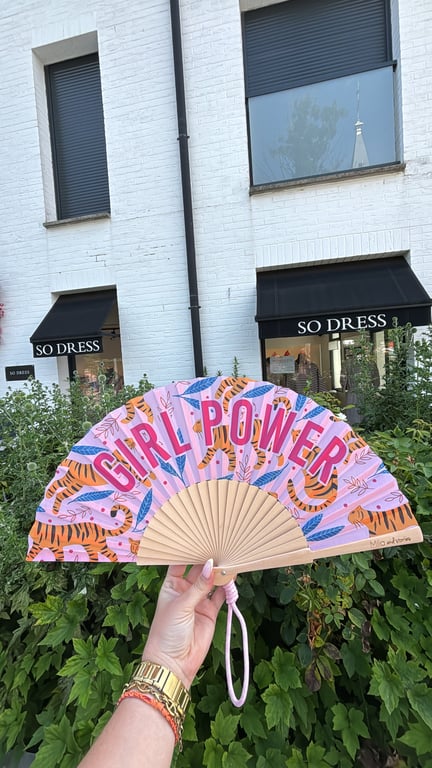 Éventail "Girl Power" à motifs