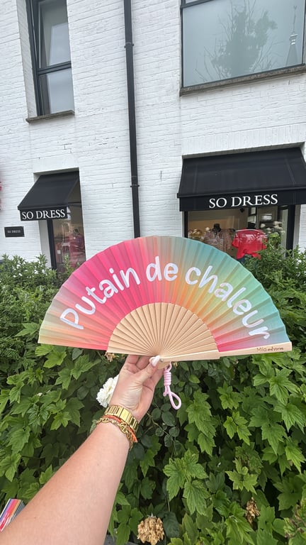 Éventail « P***** de chaleur » multicolore