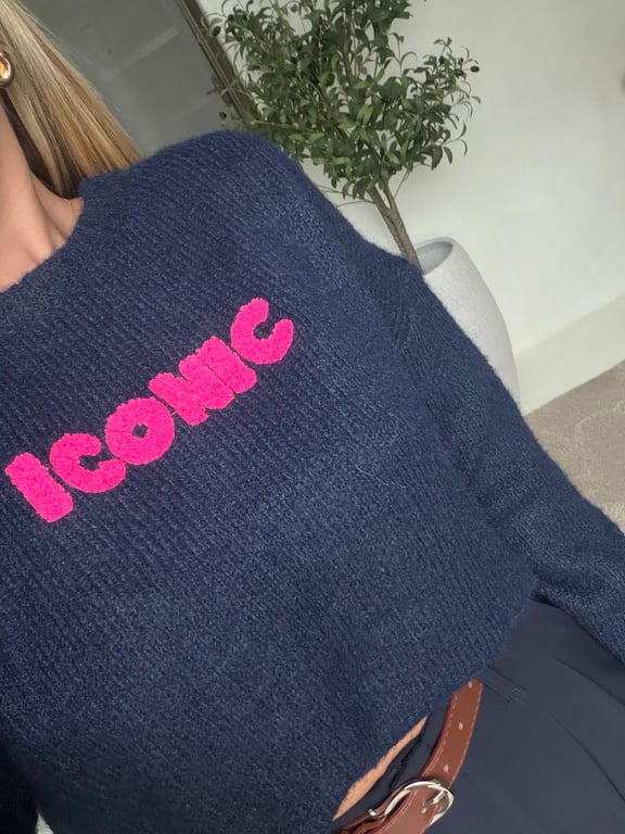 Pull oversize bleu marine iconic — vue alternative