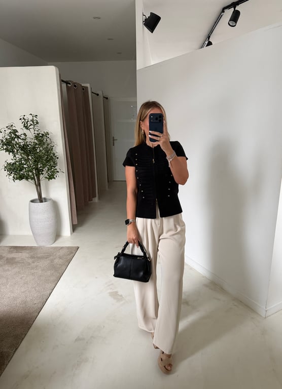 Top style Napoléon noir zippé