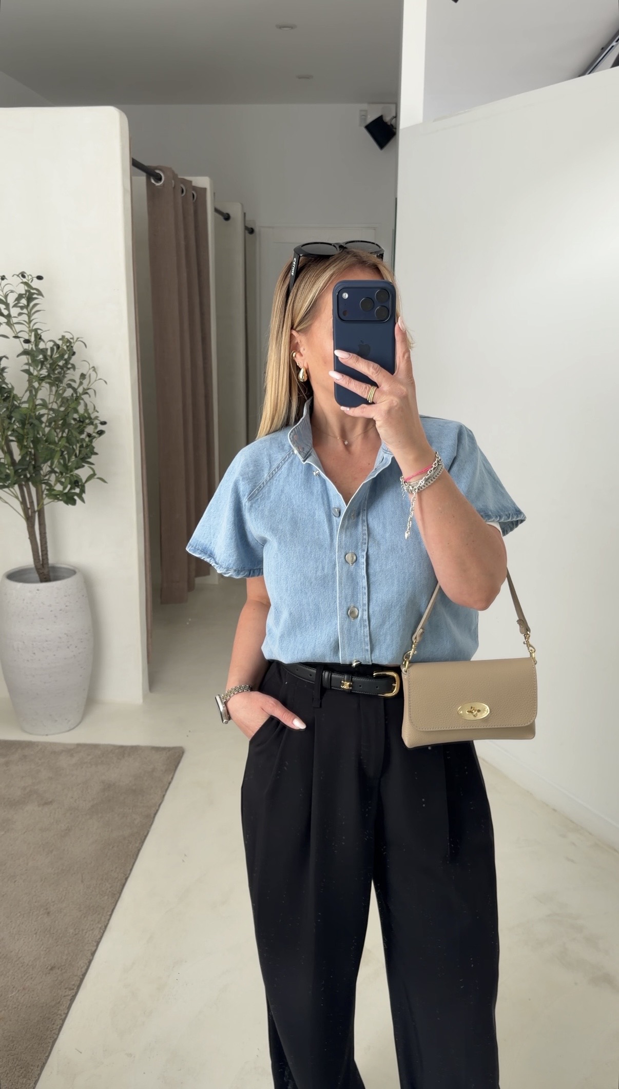 Blouse en jean manches courtes — vue 3