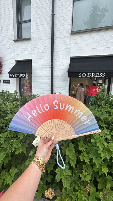 Éventail « hello summer » multicolore