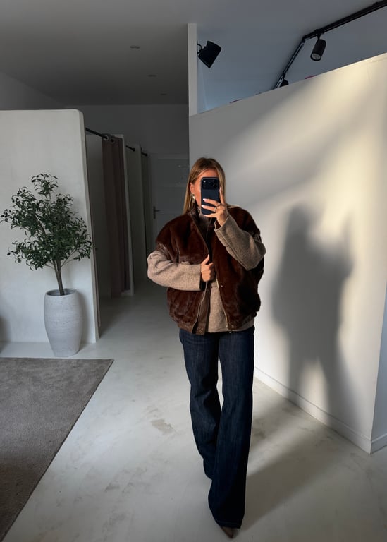 Veste réversible sans manches marron — vue alternative