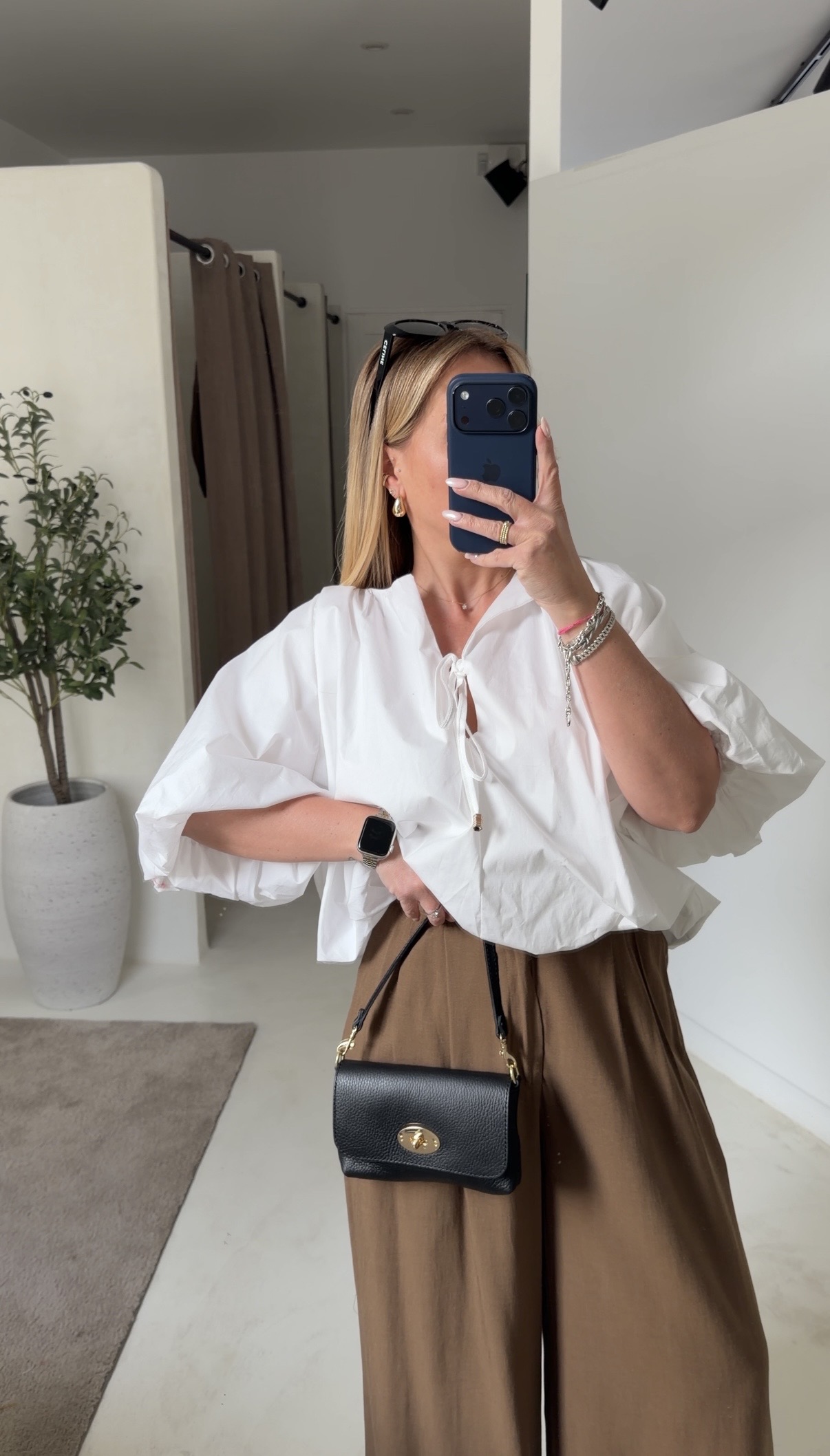 Blouse courte blanche coupe ballon — vue 2