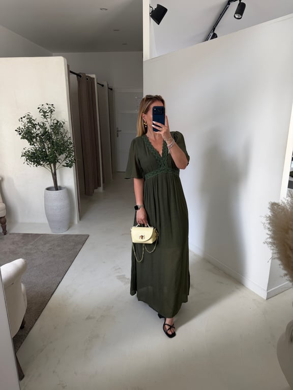 Robe longue kaki