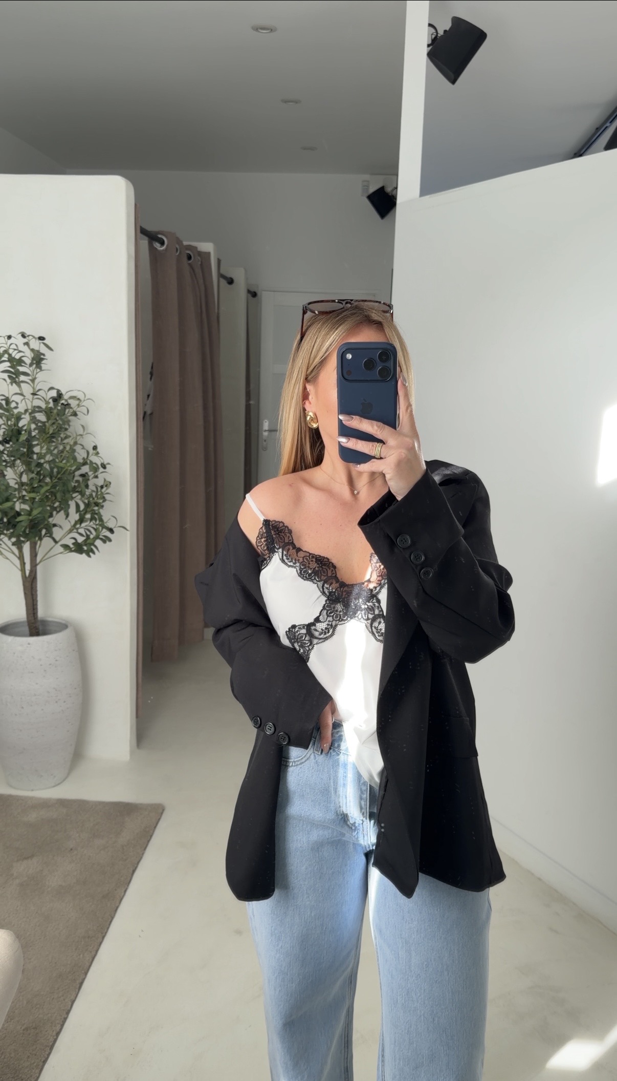 Blazer noir asymétrique — vue 3