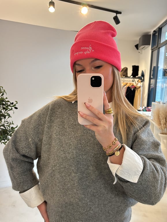 Bonnet rose fluo Queen des neiges - Accessoires | Sodress