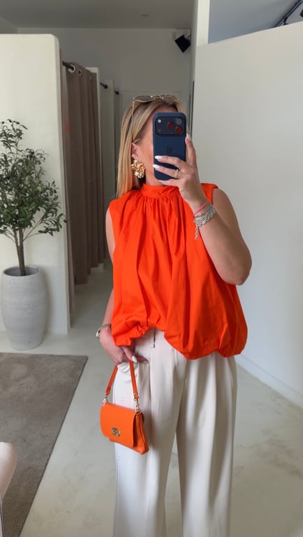 Blouse dos nu orange