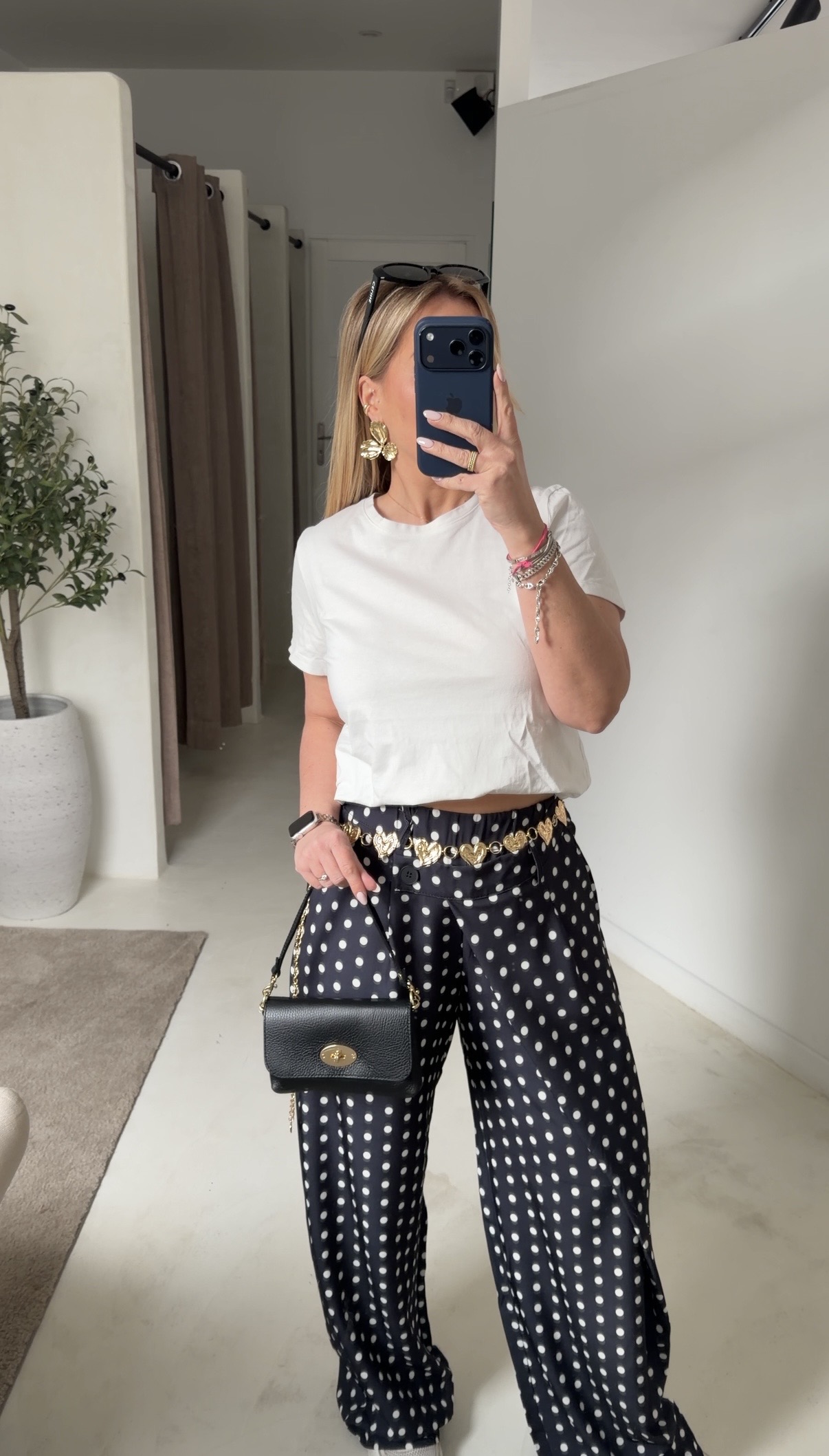 Pantalon asymétrique à pois noir et blanc — vue 2