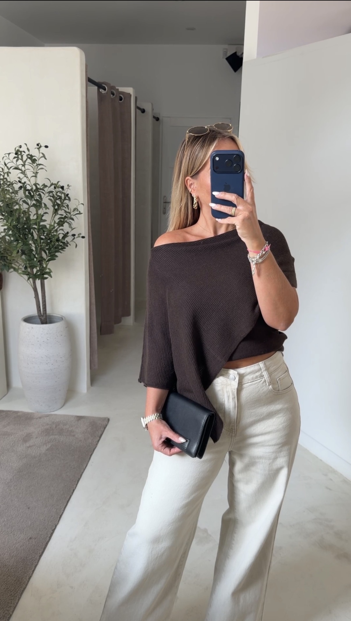 Top cape marron — vue 2