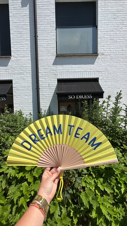 Éventail "Dream Team" jaune