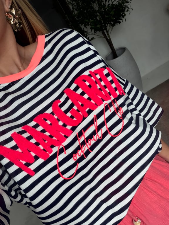 T-shirt marinière bleu marine et blanc margarita — vue alternative