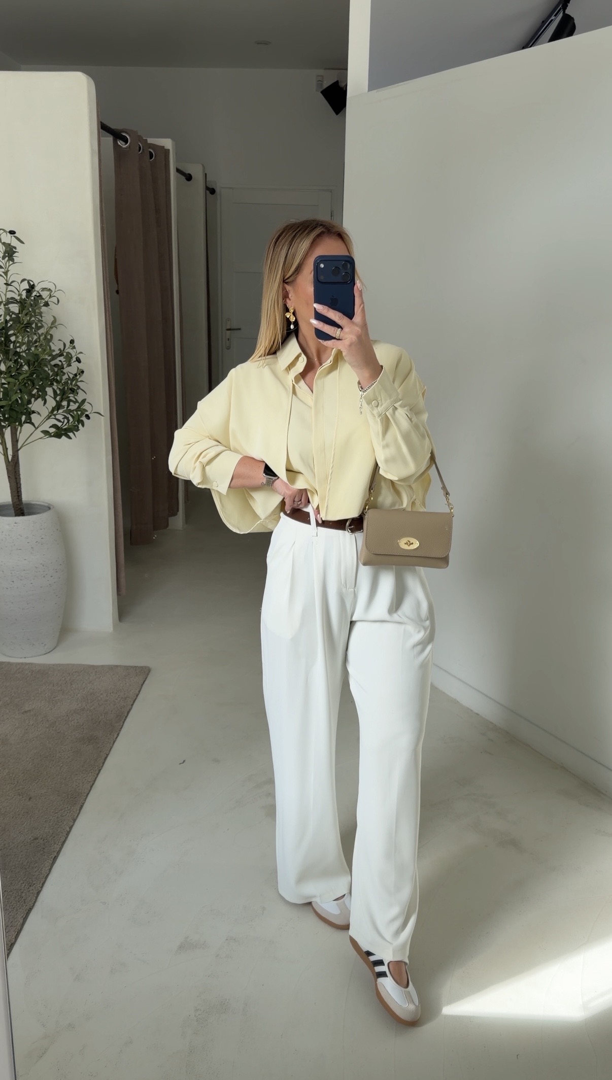 Chemise courte jaune avec doublure — vue 2