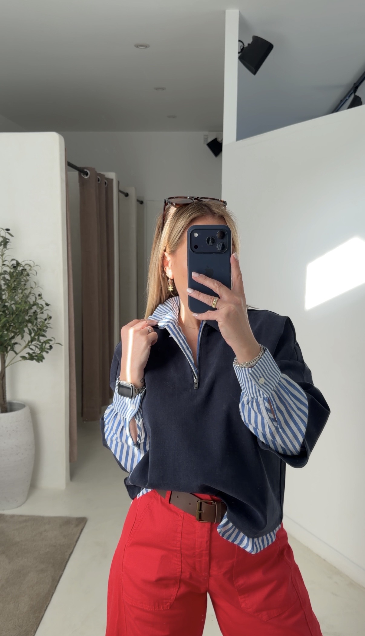 Chemise courte bleu marine — vue 2