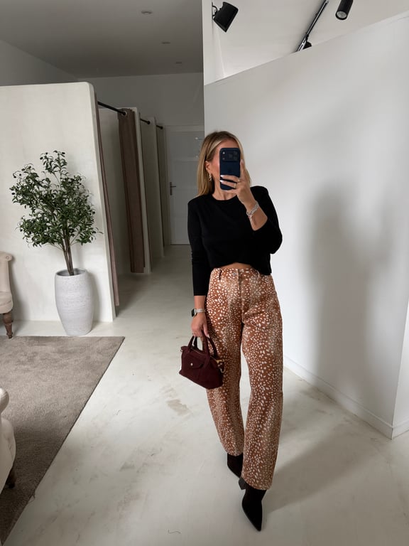 Pantalon barrel biche camel — vue alternative