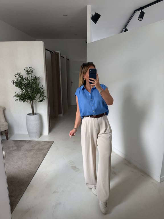 Chemise sans manches bleu électrique