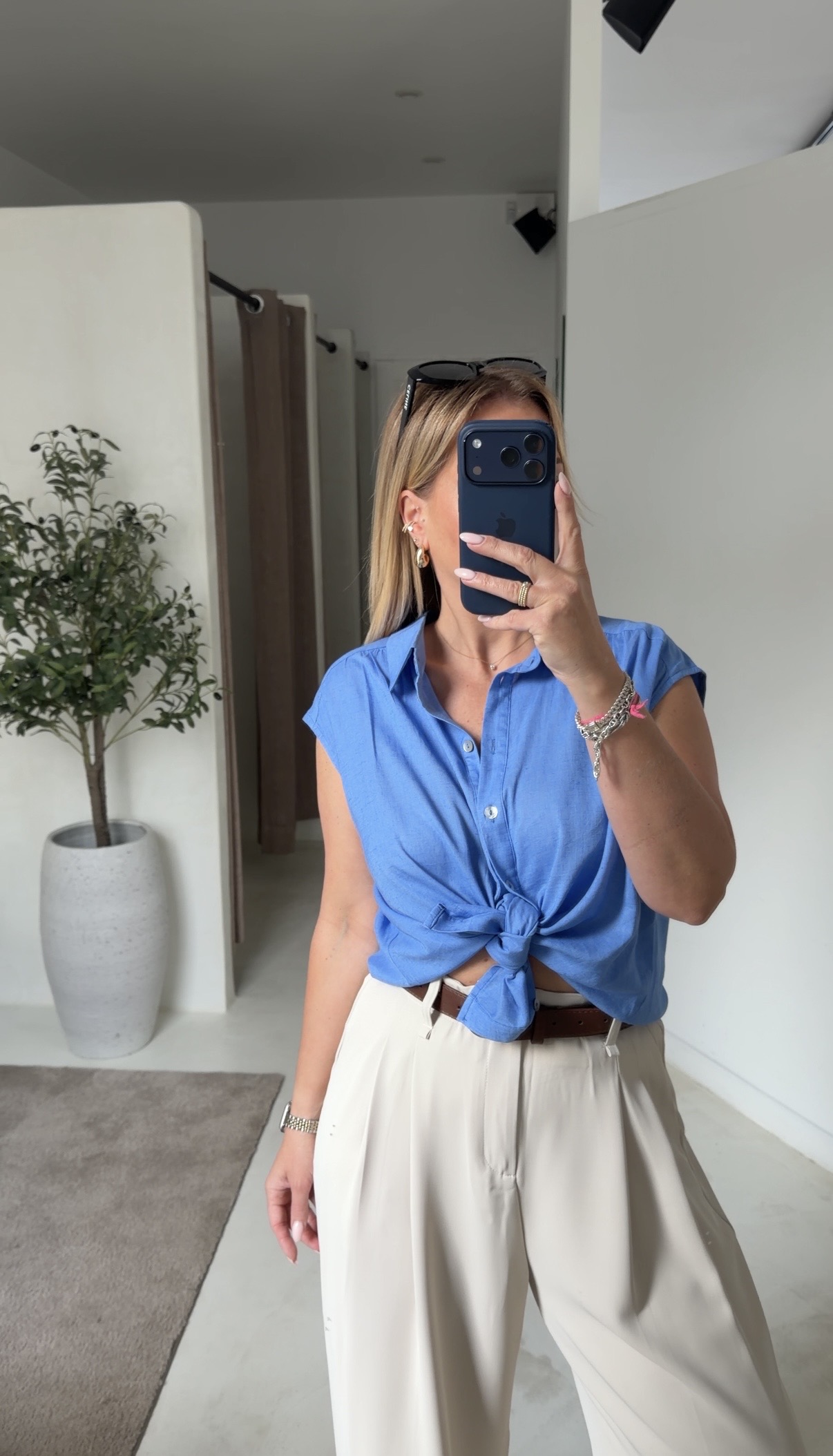 Chemise sans manches bleu électrique — vue 2