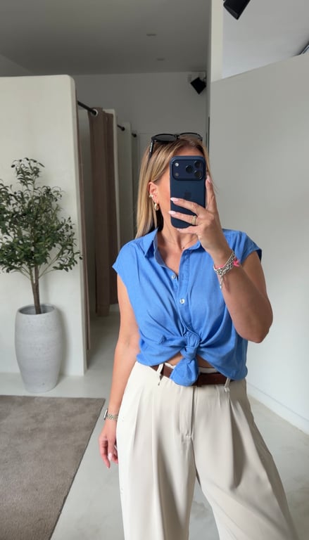 Chemise sans manches bleu électrique — vue alternative