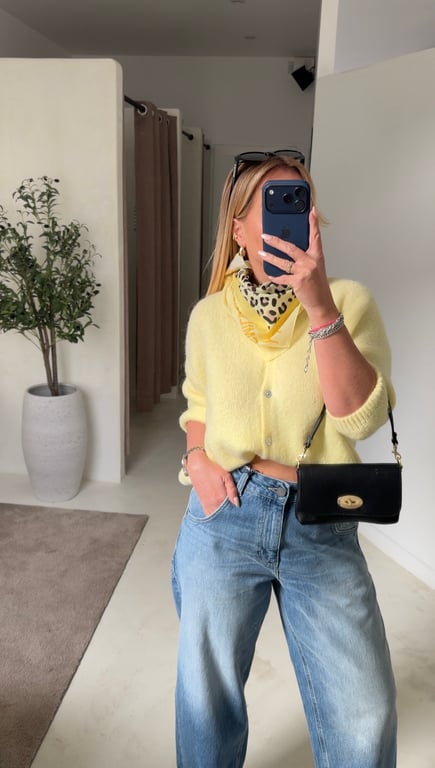 Gilet jaune col rond manches courtes — vue alternative