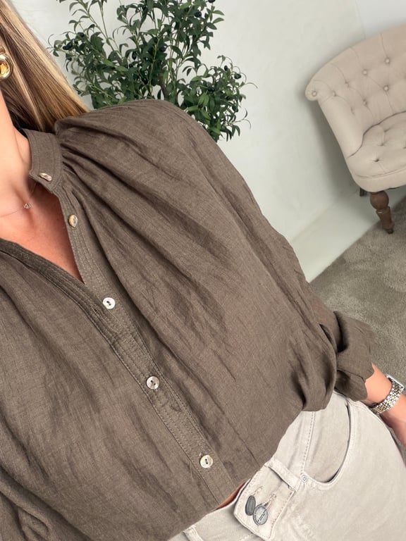 Blouse en coton kaki — vue alternative