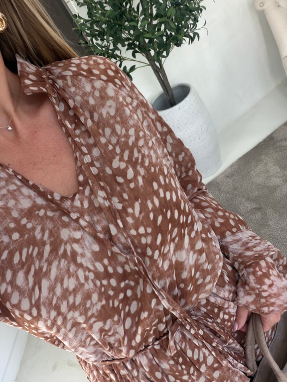 Robe à imprimé biche camel — vue alternative