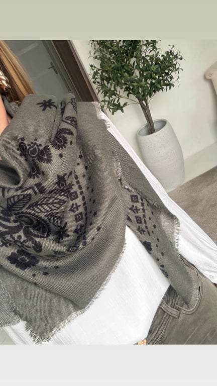 Foulard bandana bicolore kaki