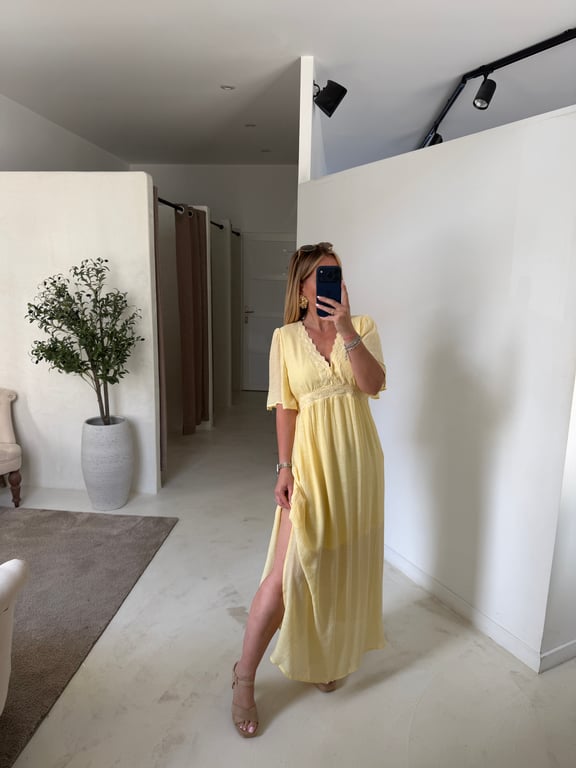Robe longue jaune