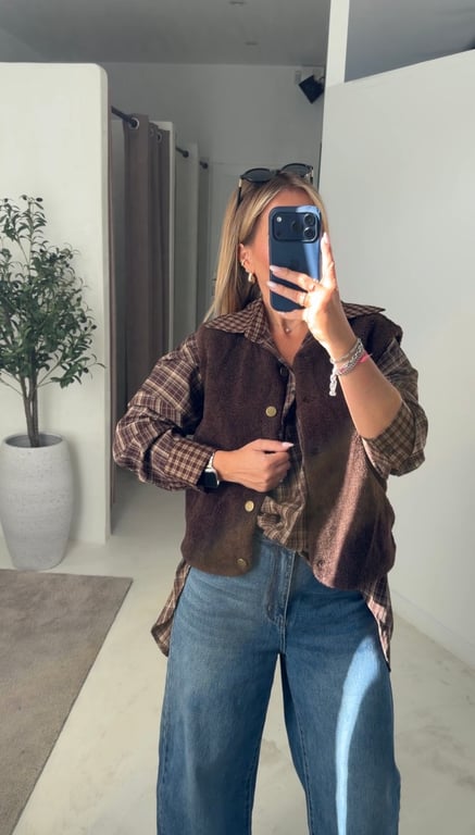 Gilet sans manches molletonné marron