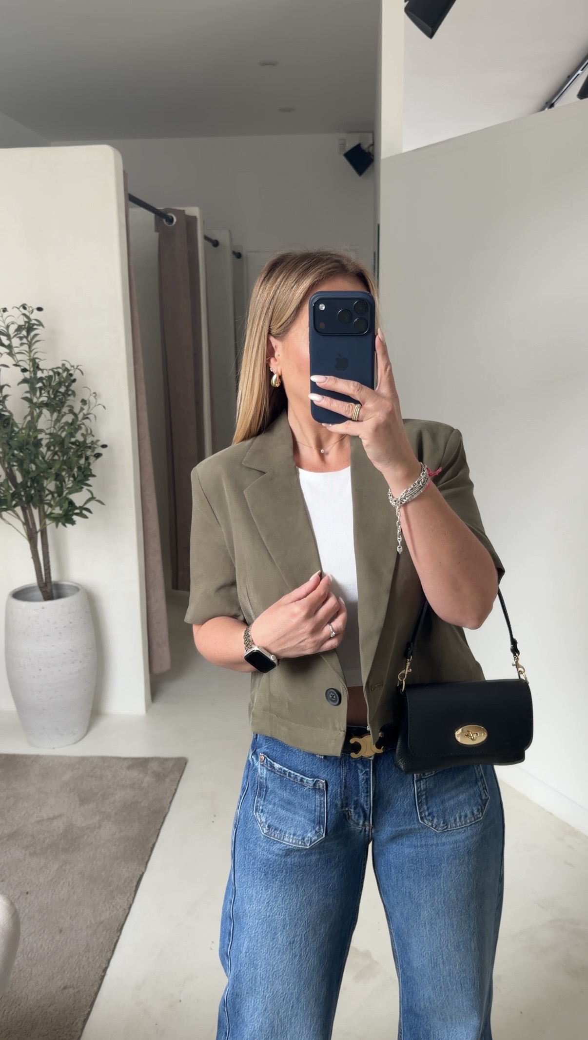 Blazer / Blouse manches courtes kaki — vue 4