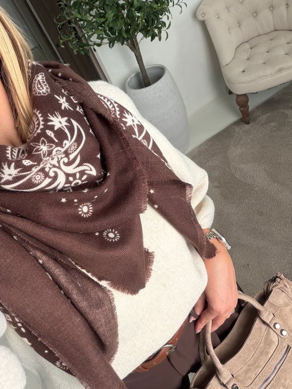 Foulard bandana marron
