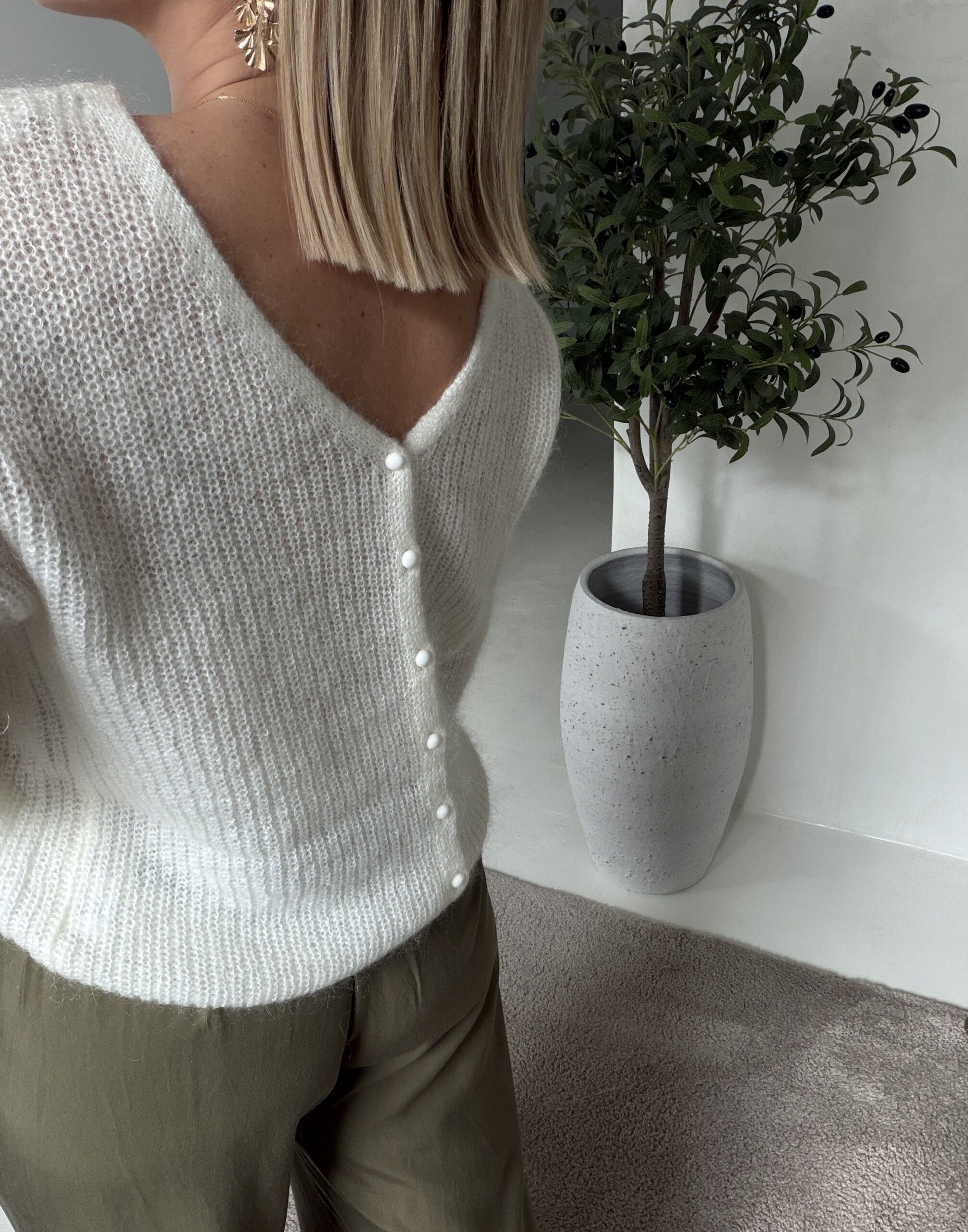 Gilet boutonné écru — vue 2