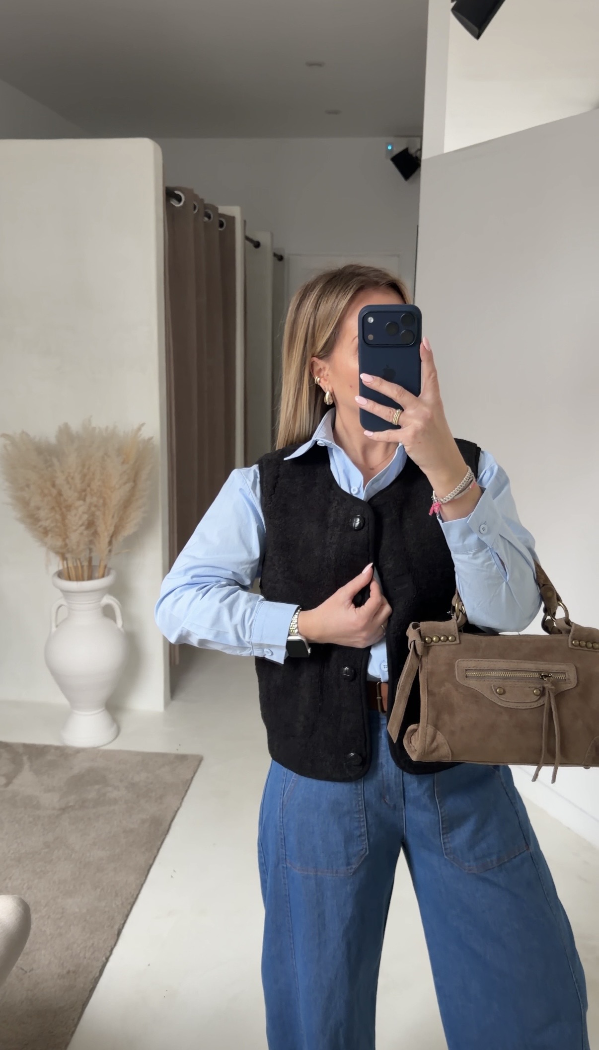 Gilet sans manches molletonnée noir reversible — vue 2