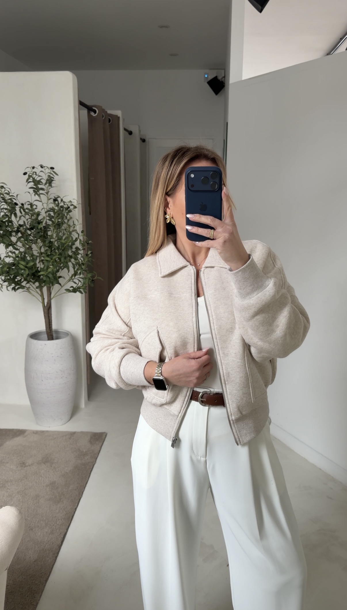 Gilet sweat beige, avec poches - Prêt-à-porter | Sodress - Vue alternative