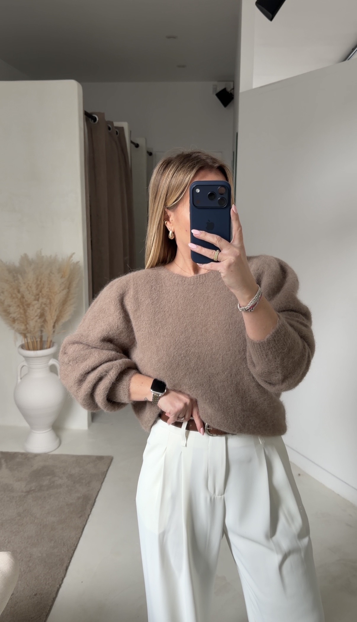 Pull à épaulettes taupe — vue 2