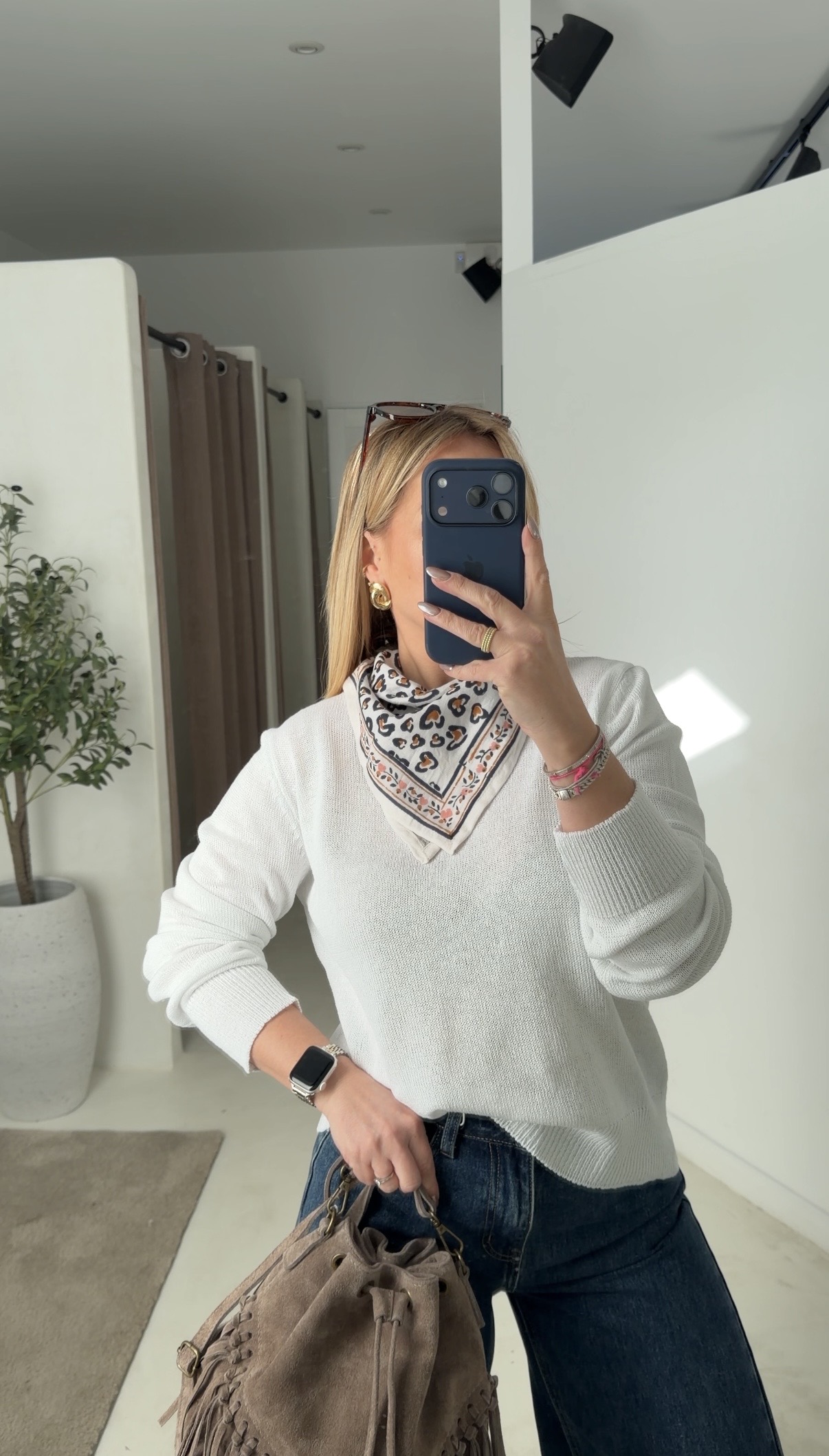 Pull en maille fine blanc — vue 2