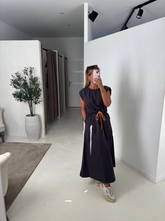 Robe longue sportwear grise - Prêt-à-porter | Sodress