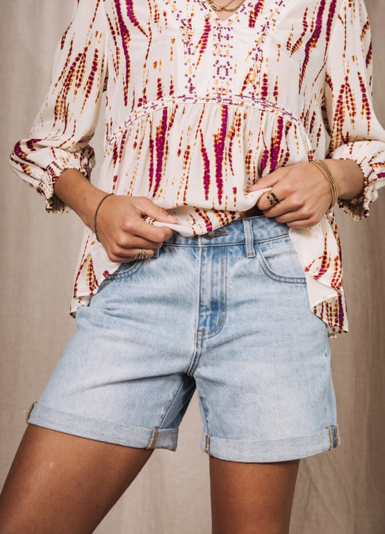 Short en jean bleu clair